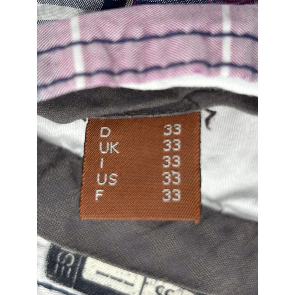 Esprit Mens W33 Plaid Cargo Shorts Pink Navy Cotton Drawstring Y2K